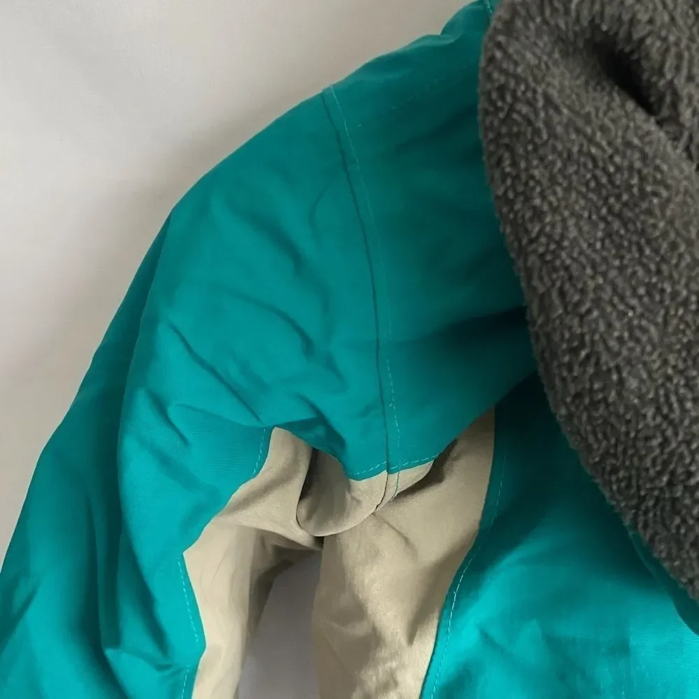 Lands' End Turquoise Winter Hooded Ski Jacket